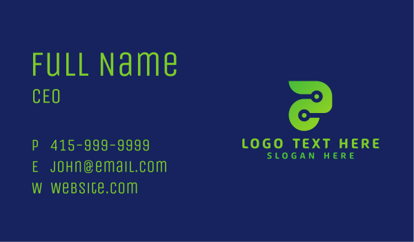 Green Tech Company  Business Card Design Image Preview