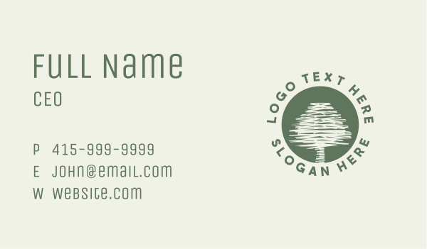 Scribble Tree Nature Business Card Design Image Preview