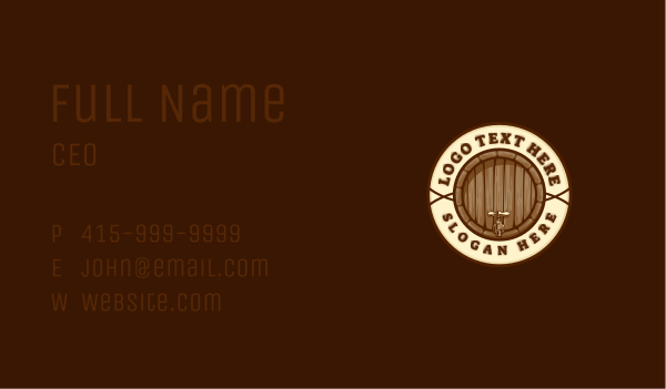 Liquor Brewery Barrel Business Card Design Image Preview