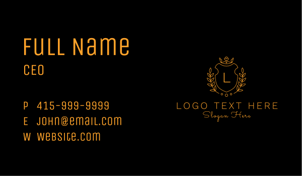 Imperial Crest Letter Business Card Design Image Preview