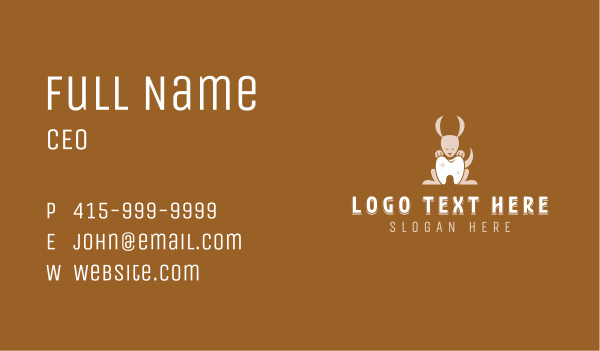 Kangaroo Tooth Dentistry Business Card Design Image Preview