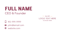 Creative Minimalist Wordmark Business Card Image Preview