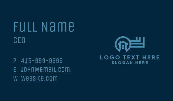 Blue Key Realty Business Card Design Image Preview