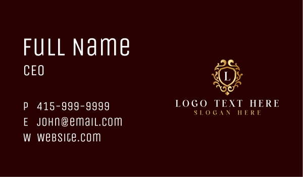 Premium Royal Crest Business Card Design Image Preview