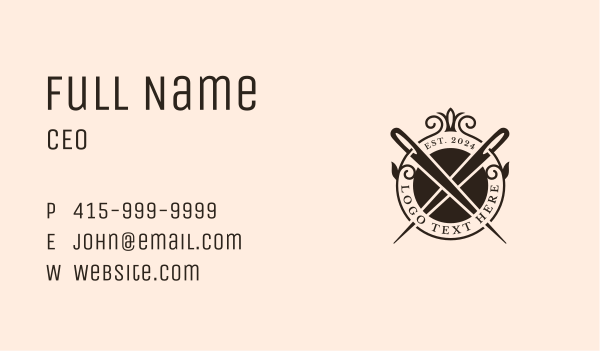 Tailoring Needle Embroidery Business Card Design Image Preview