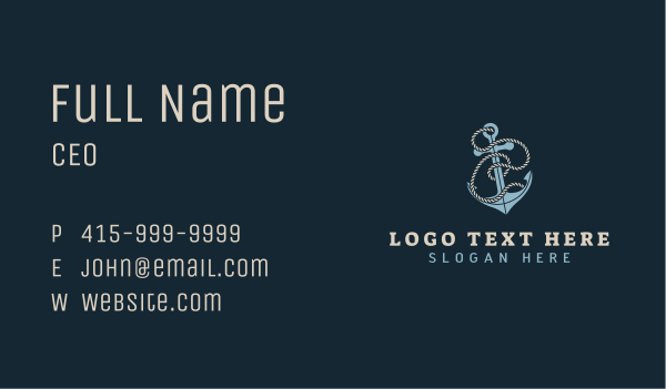 Anchor Rope Letter C Business Card Design Image Preview