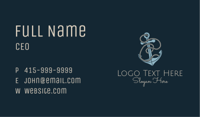 Anchor Rope Letter C Business Card