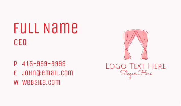 Pink Curtain Drapes Business Card Design Image Preview