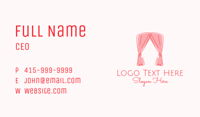 Pink Curtain Drapes Business Card Image Preview