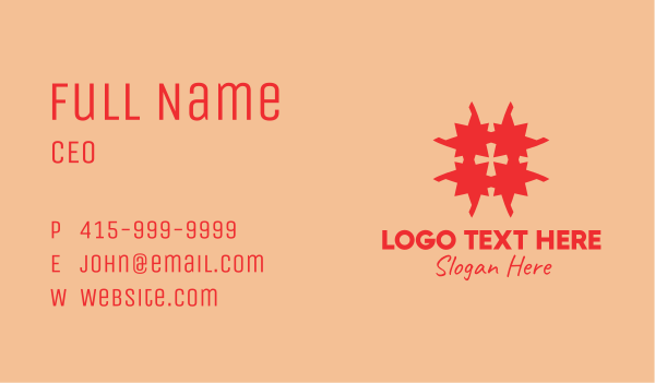 Red Cross Puzzle  Business Card Design Image Preview