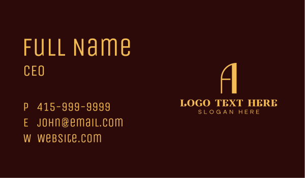 Luxury Author Publishing Letter A Business Card Design Image Preview