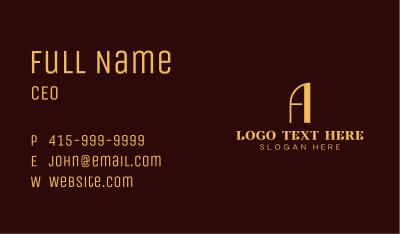 Luxury Author Publishing Letter A Business Card Image Preview