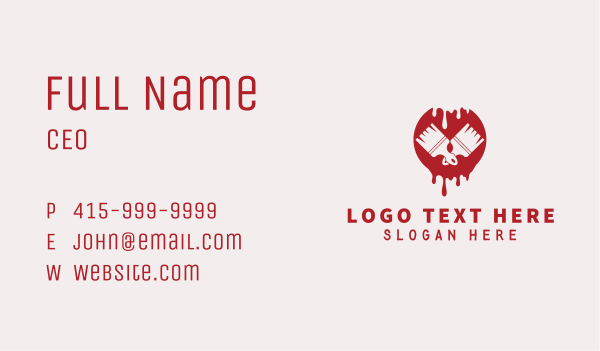 Red Paint Brush Painting Business Card Design Image Preview