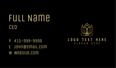 Luxury Wellness Lotus Business Card