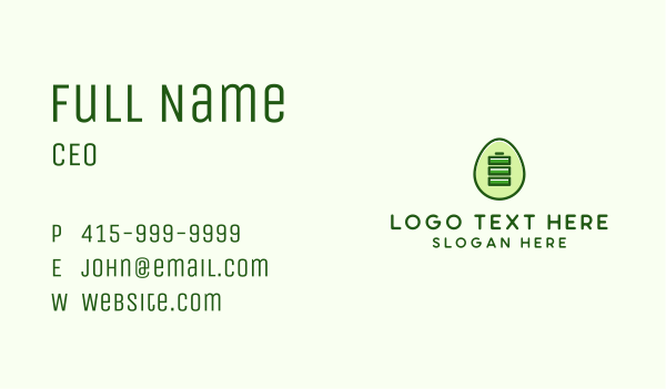 Green Energy Battery Egg Business Card Design Image Preview