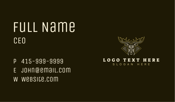 Antler Deer Buck Business Card Design Image Preview