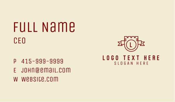 Finance Castle Letter Banner Business Card Design Image Preview