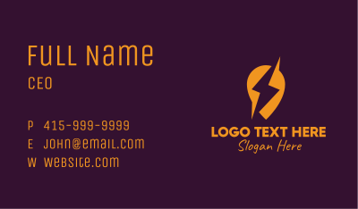 Energy Lightning Pin Business Card Image Preview