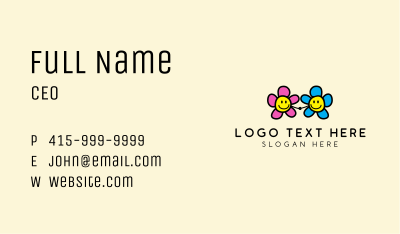 Cute Friendly Flower  Business Card Image Preview