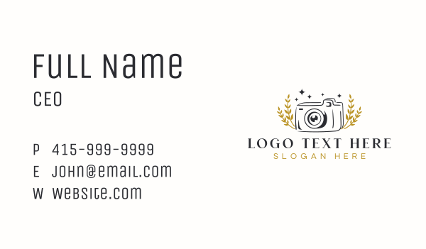 Camera Leaf Photography Business Card Design Image Preview