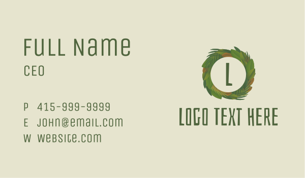 Summer Tropical Wreath Letter Business Card Design Image Preview