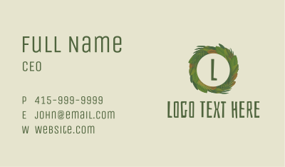 Summer Tropical Wreath Letter Business Card Image Preview