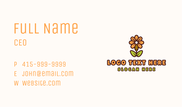 Bee Flower Plant Business Card Design Image Preview