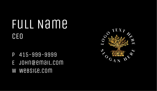 Classic Tree Book Business Card Design Image Preview