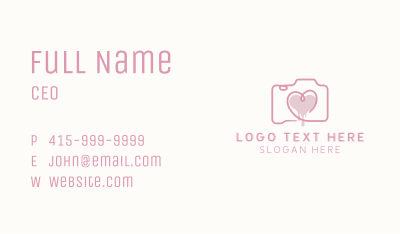 Heart Photo Camera Business Card Image Preview