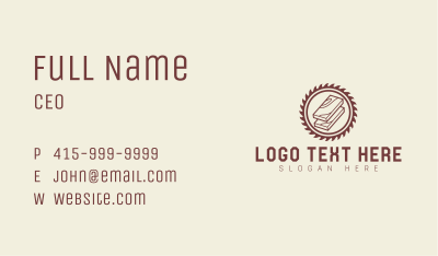 Saw Wood Carpentry Business Card Image Preview
