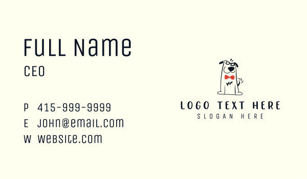 Nerdy Dog Puppy Business Card Design Image Preview