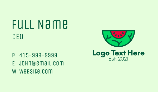 Fresh Watermelon Slice  Business Card Design Image Preview