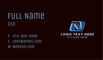 Startup Corporate Company Letter N Business Card Image Preview