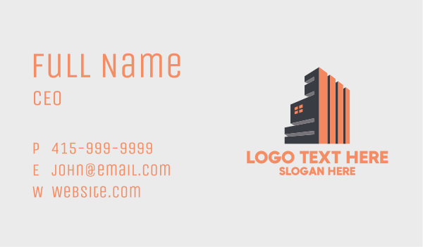 Modern Industrial Building  Business Card Design Image Preview