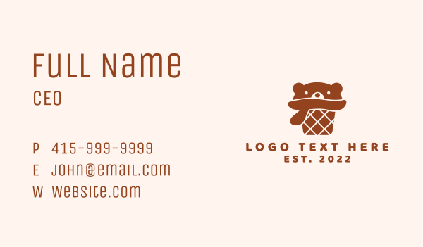 Bear Ice Cream Cone Business Card Design Image Preview