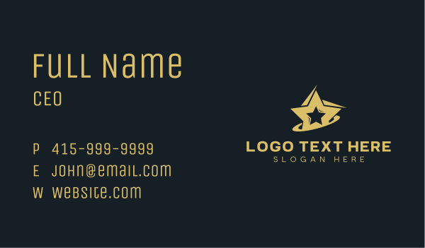 Entertainment Agency Star Business Card Design Image Preview