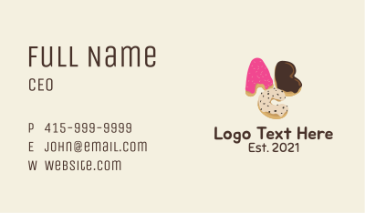 Donut Alphabet Letter Business Card