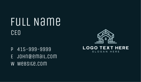 House Roofing Construction Business Card Design