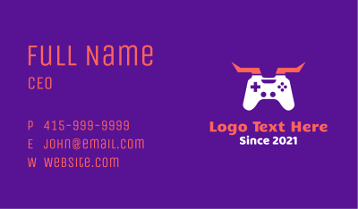 Horned Game Controller Business Card
