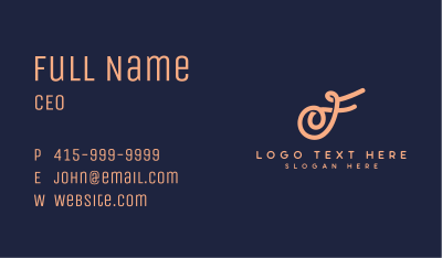 Luxurious Cursive Lettermark Business Card Image Preview