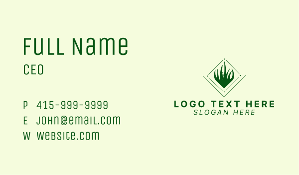 Green Diamond Grass  Business Card Design Image Preview