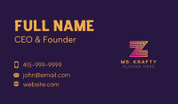 Zigzag Line Letter Z Business Card Image Preview