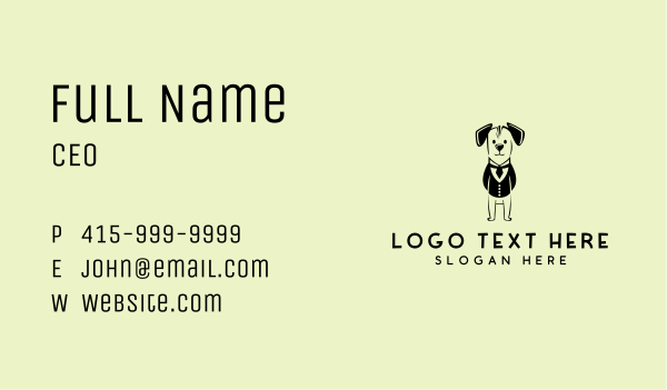 Puppy Dog Tuxedo Business Card Design Image Preview