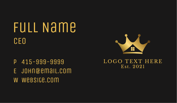 Golden Crown House Business Card Design Image Preview