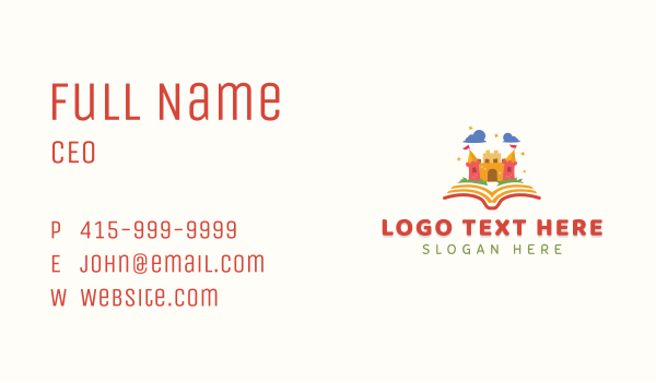 Magical Book Castle Business Card Design Image Preview