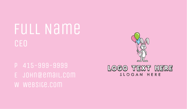 Balloon Rabbit Mascot  Business Card Design Image Preview