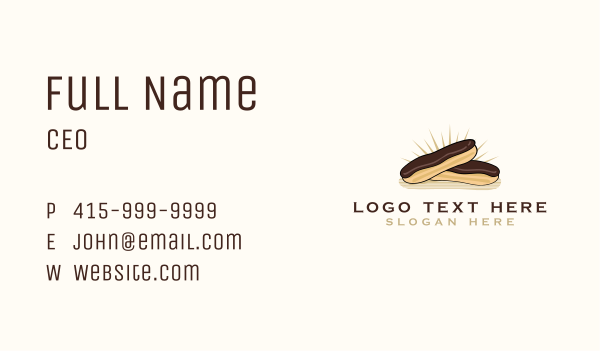 Chocolate Eclair Dessert Business Card Design Image Preview