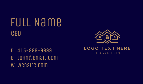 Residential Mansion Roof Business Card Design Image Preview