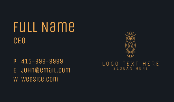 Night Owl Crown Business Card Design Image Preview