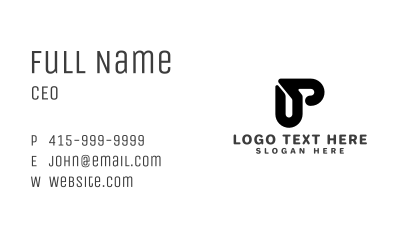 Minimalist Company Brand Letter P Business Card Image Preview